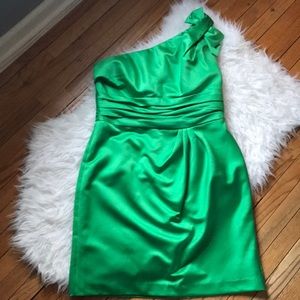 David's Bridal Satin One Shoulder Dress